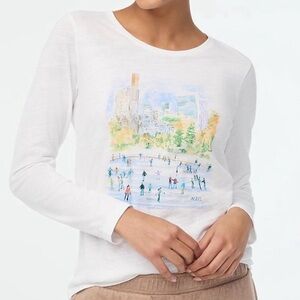 J. Crew Factory Long-Sleeve Ice Skating NYC Graphic Tee